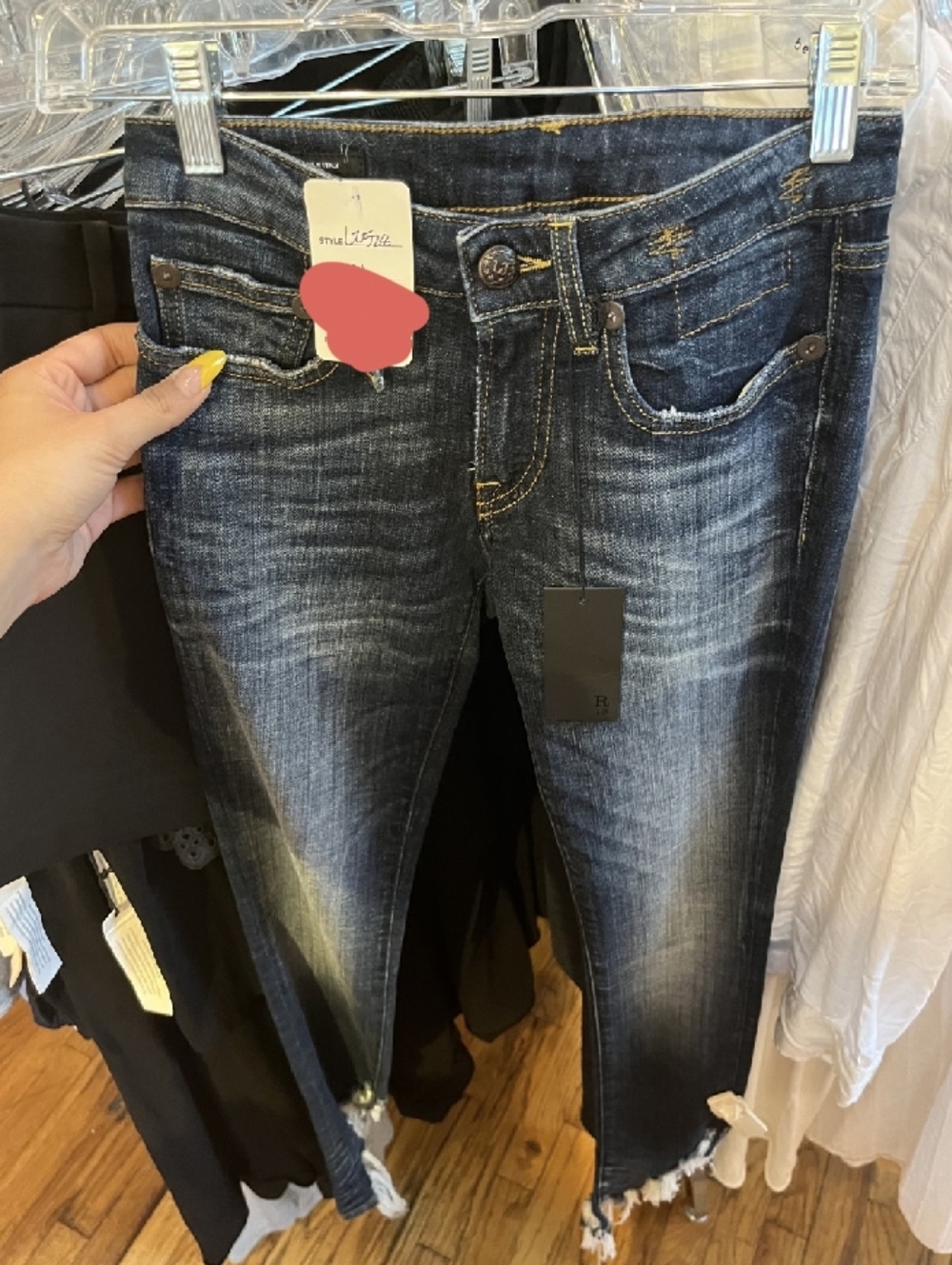 Nwt r13 Kate With Angled Hem Dark Wash Women's Skinny Jeans - Dark Blue